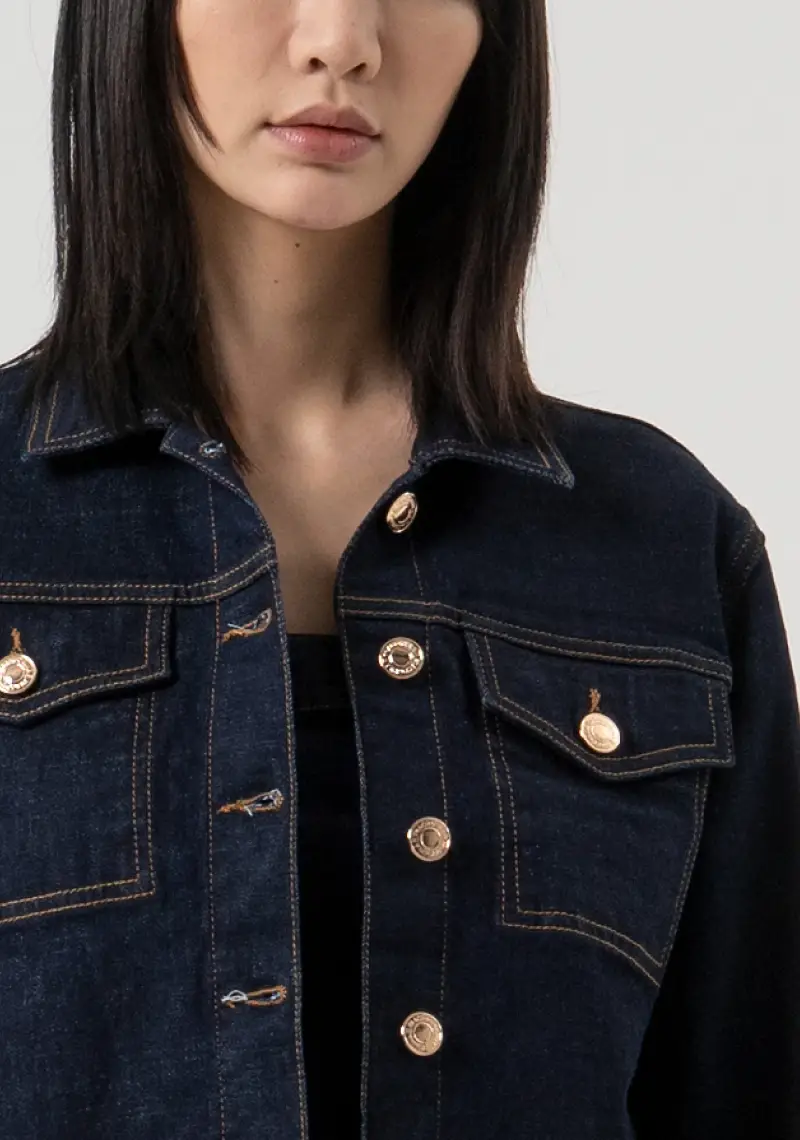 Giacca regular in denim con lavaggio raw miniatura 2