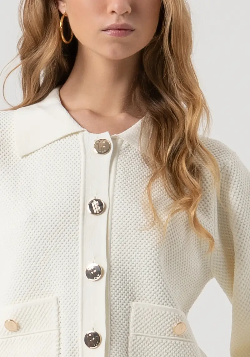 Giacca regular in maglia con punto riso miniatura 2