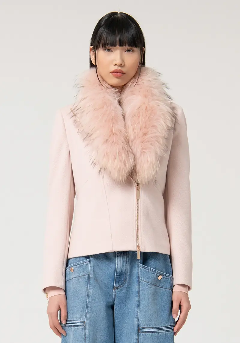 Giacca regular modello biker in panno