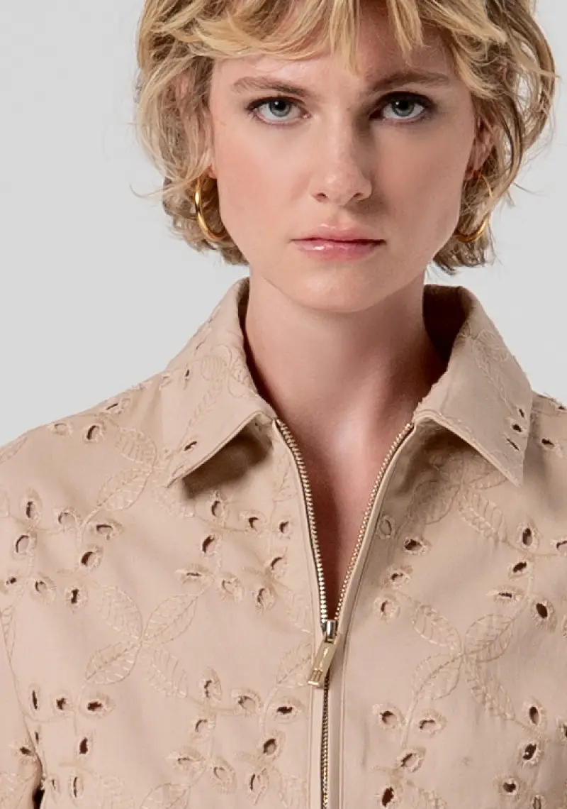 Giacca regular modello bomber in pizzo San Gallo miniatura 2