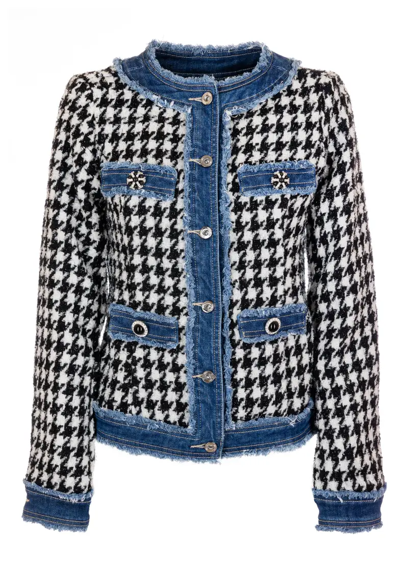 Giacca regular modello in pied de poule