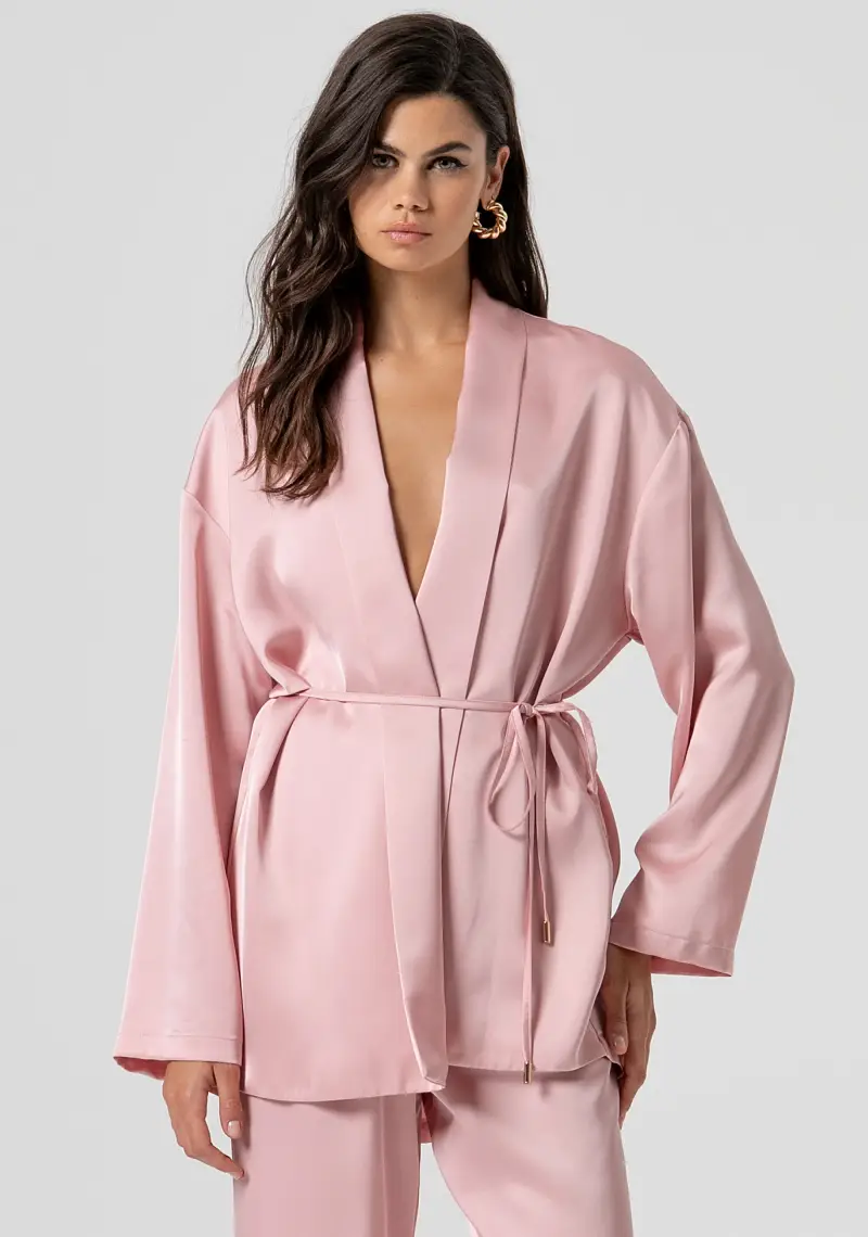 Giacca regular modello kimono in raso
