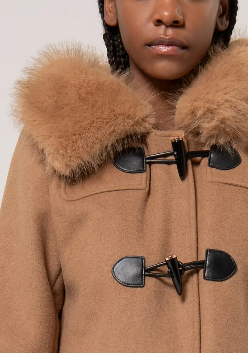 Giacca regular modello montgomery in panno con lana miniatura 2