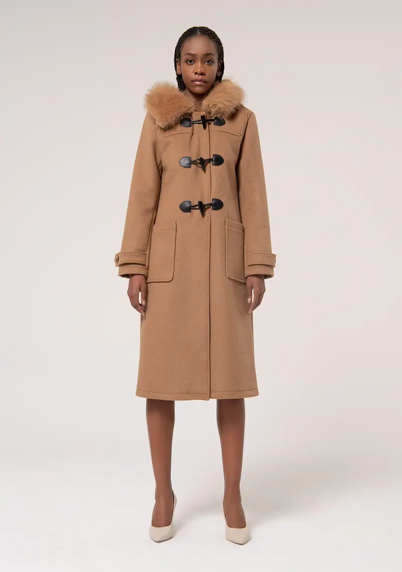 Giacca regular modello montgomery in panno con lana