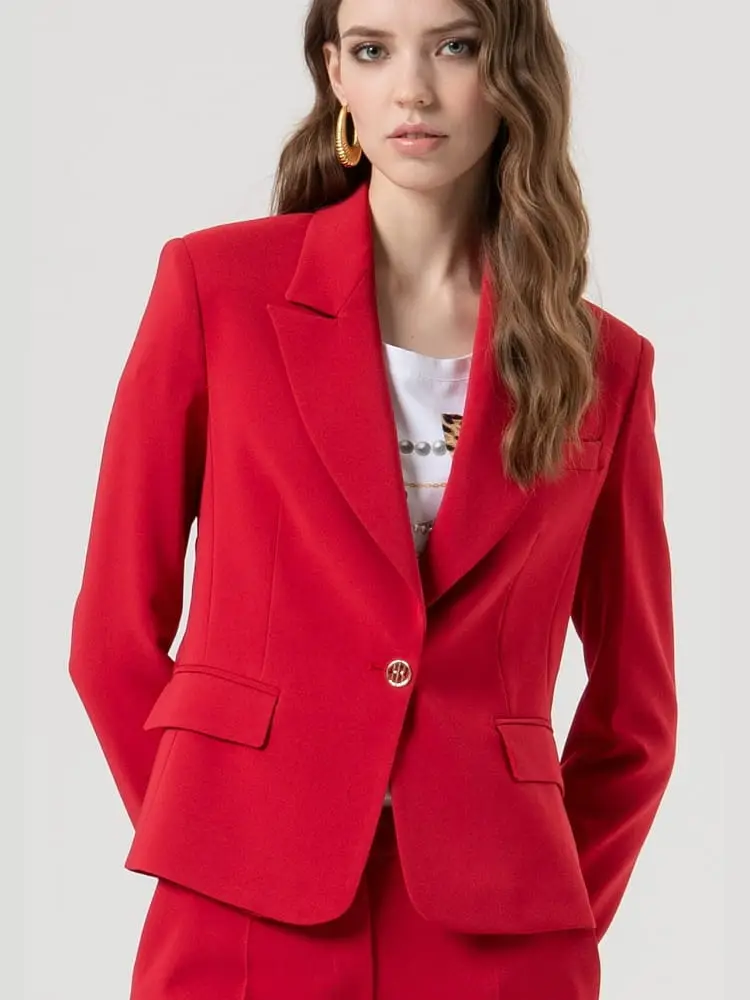 giacca revers a lancia rossa