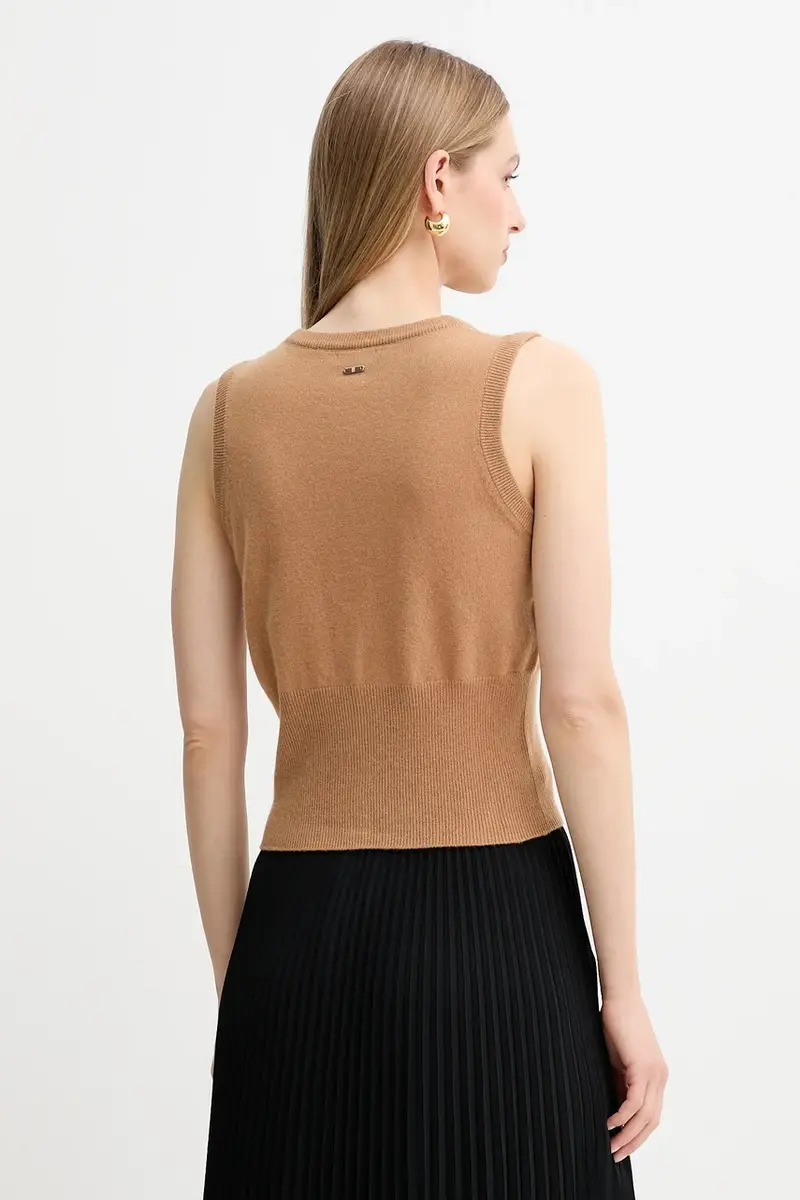 gilè in lana donna colore beige FR25WJ5008K47301 miniatura 3