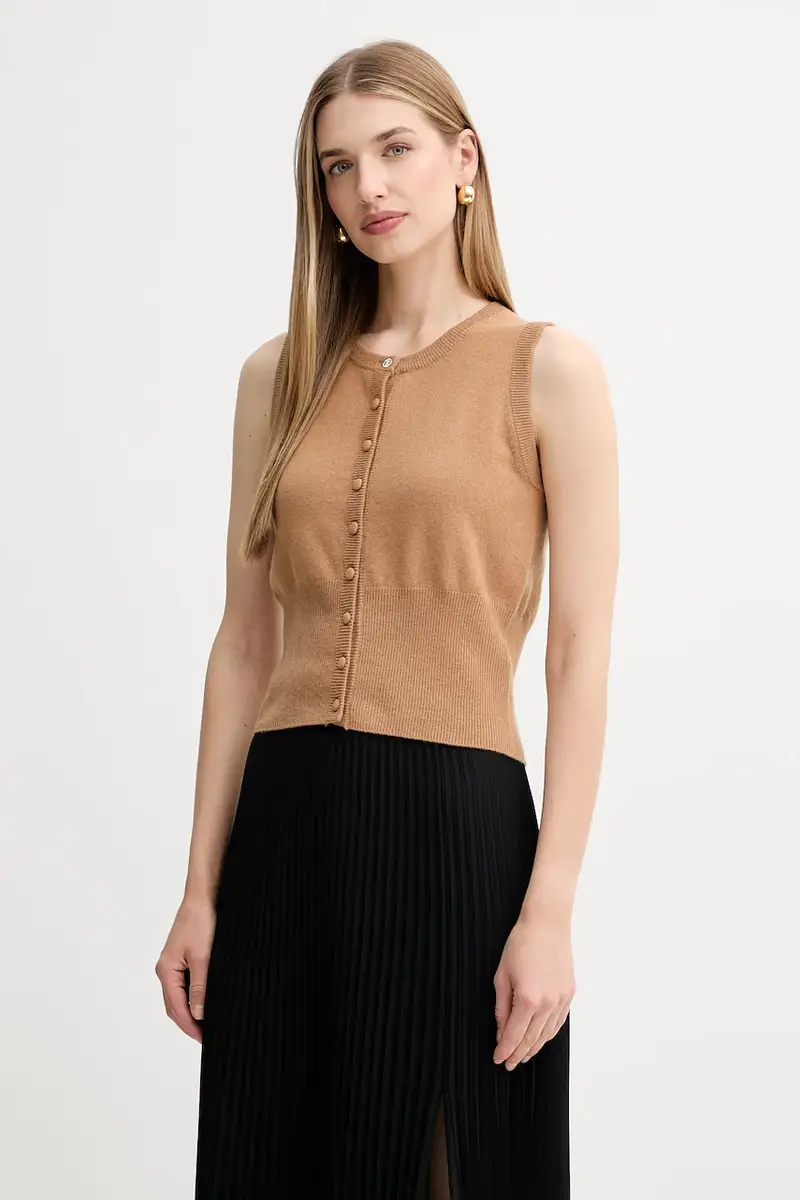 gilè in lana donna colore beige FR25WJ5008K47301