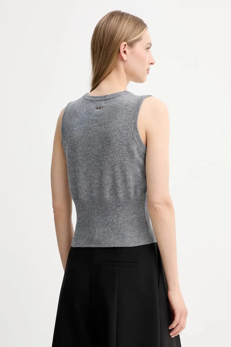 gilè in lana donna colore grigio FR25WJ5008K47301 miniatura 3