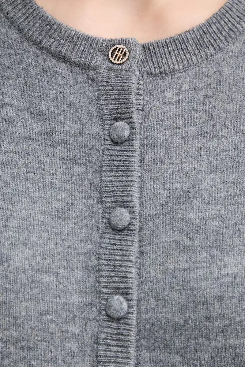 gilè in lana donna colore grigio FR25WJ5008K47301 miniatura 5