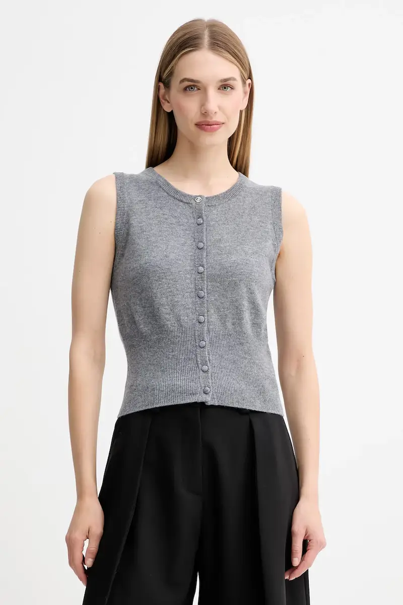 gilè in lana donna colore grigio FR25WJ5008K47301