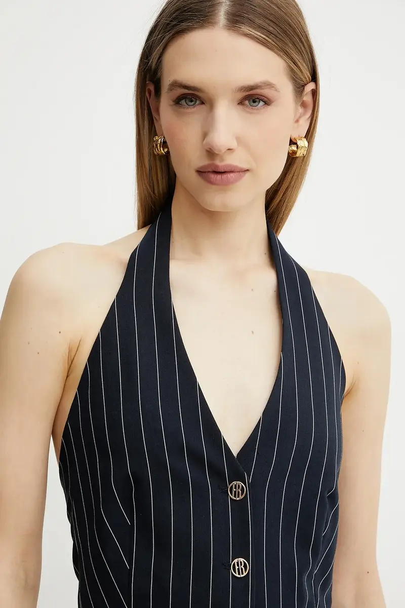 gilet colore blu navy FR25SJ5002W761D4 miniatura 4