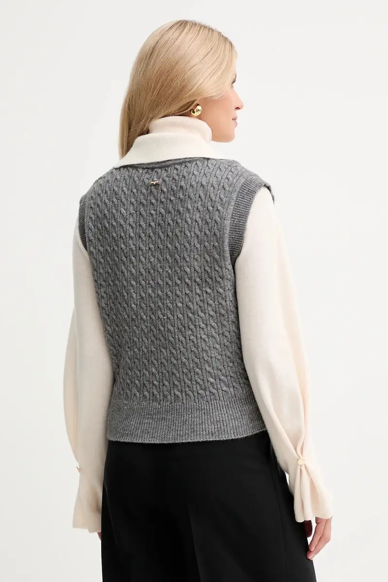 Fracomina Gilet Donna Grigio 3610310 miniatura 3