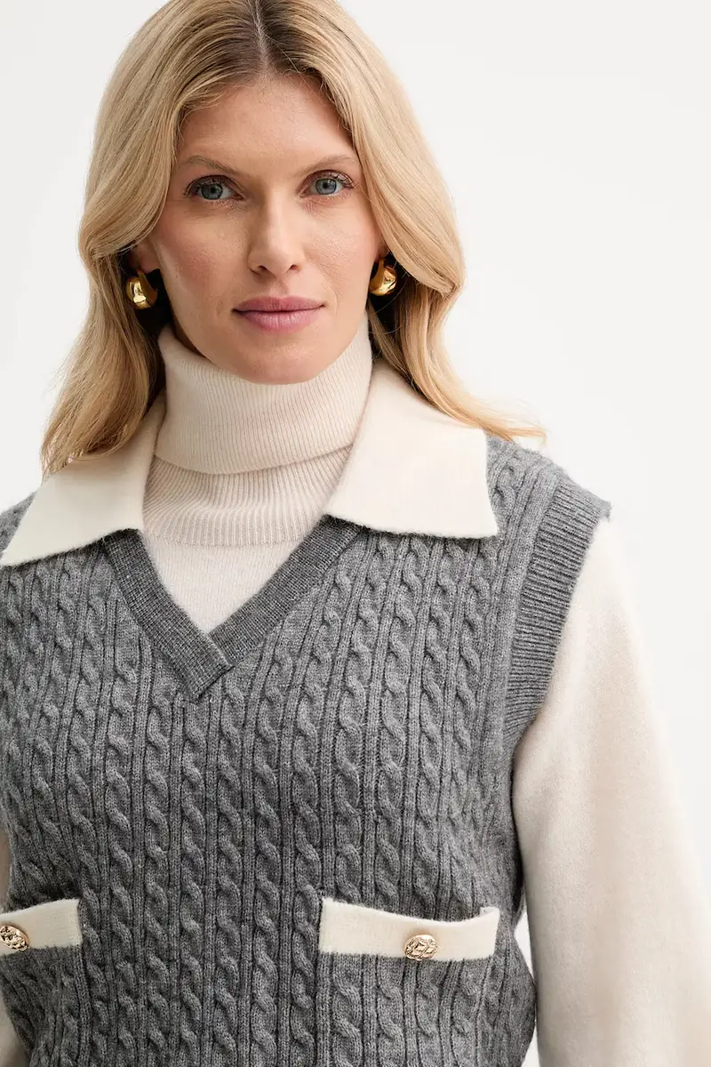 Fracomina Gilet Donna Grigio 3610310 miniatura 4