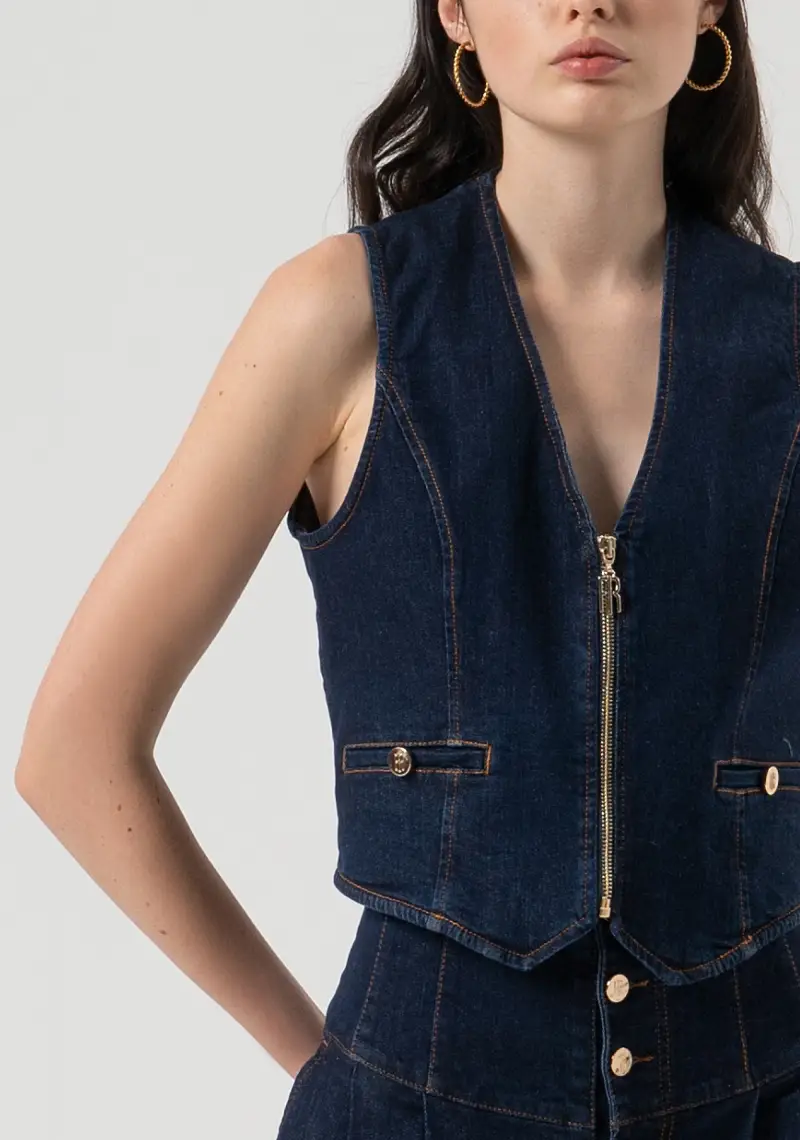Fracomina Gilet Denim 2475719 miniatura 2