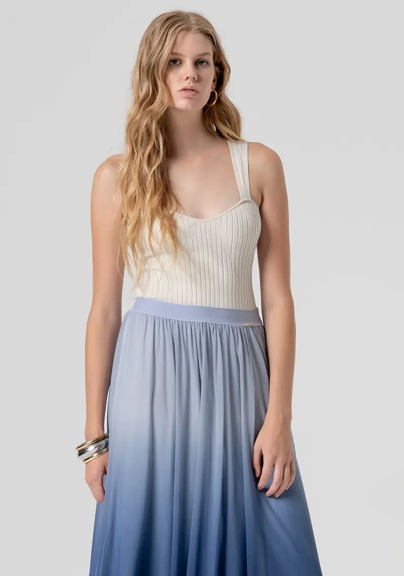 Gonna ampia in tulle con effetto sfumato miniatura 2