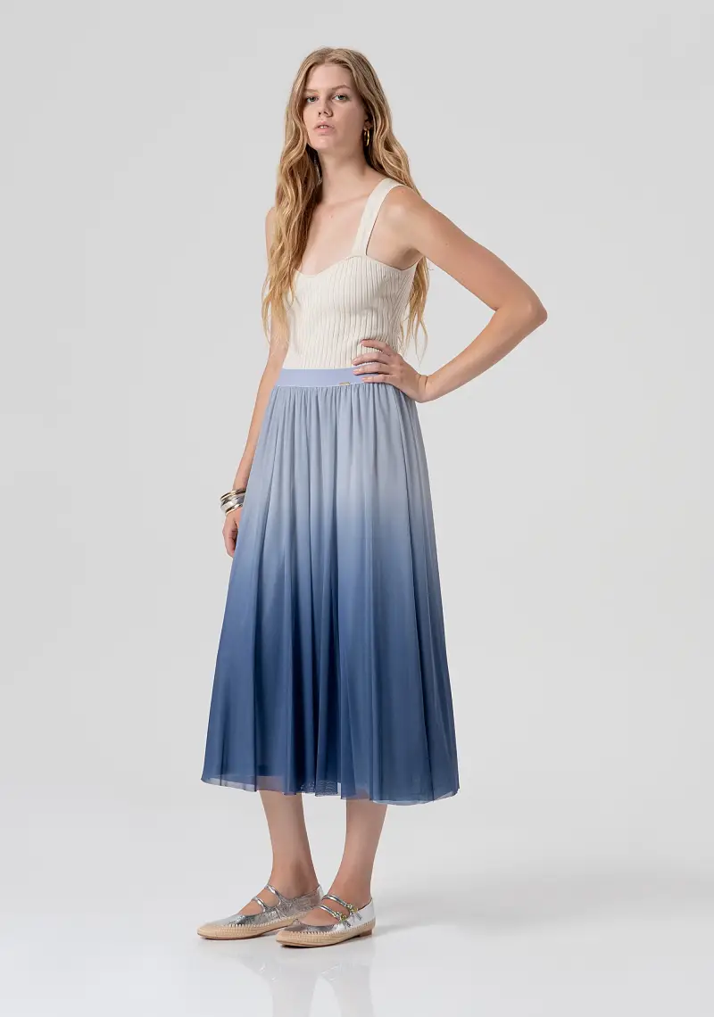 Gonna ampia in tulle con effetto sfumato