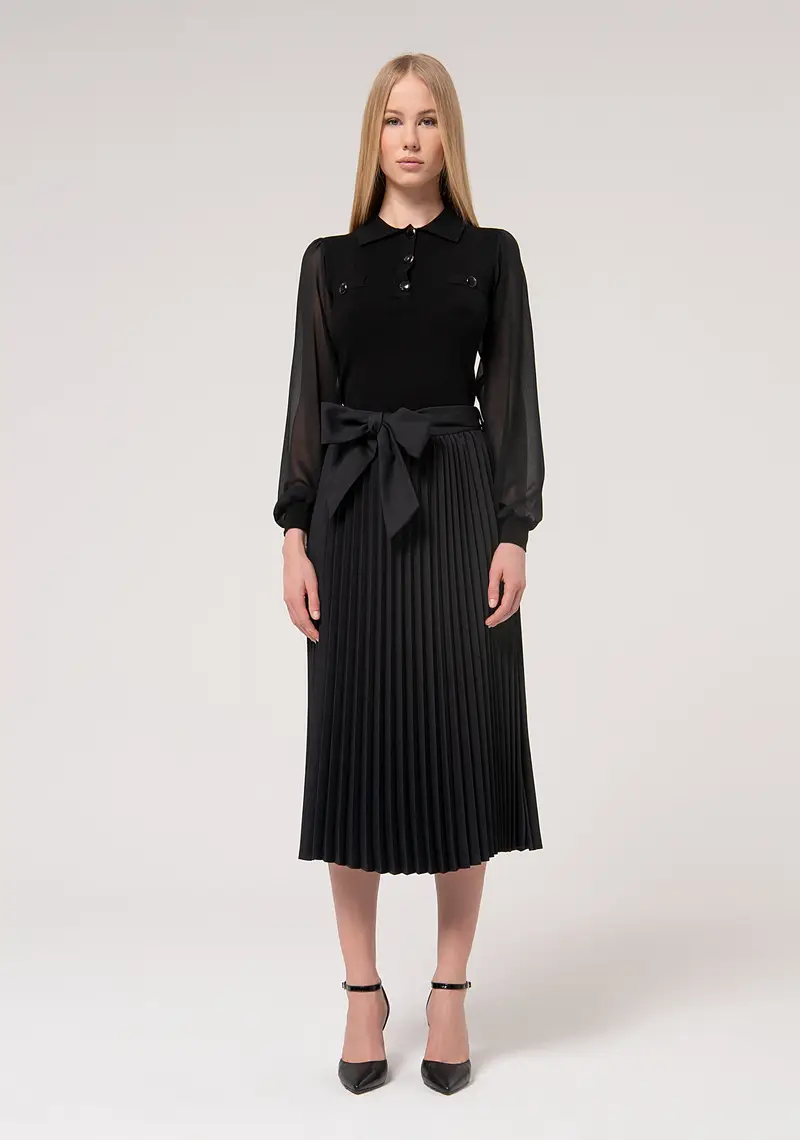 Gonna ampia plissettata midi