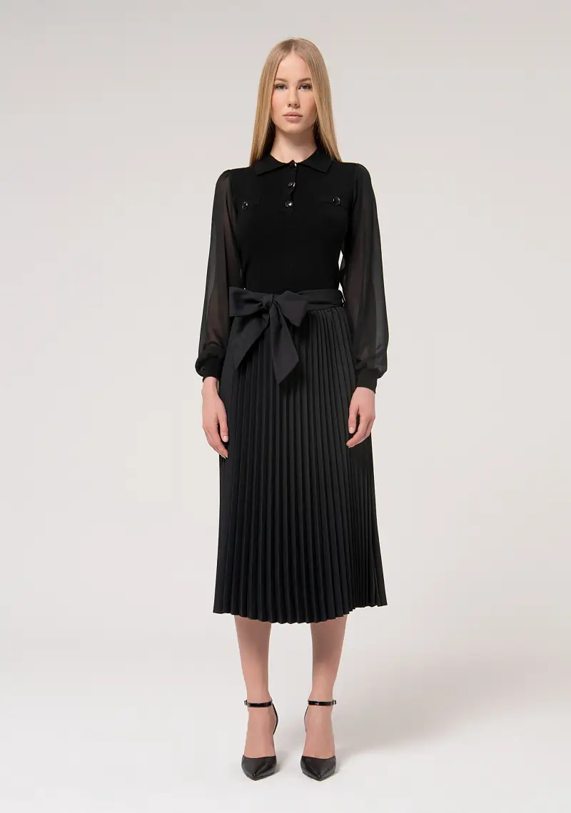 Gonna ampia plissettata midi