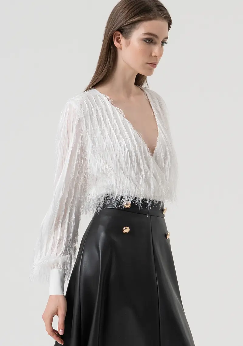 Gonna flare midi a vita alta miniatura 2