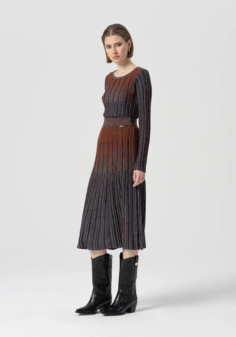 Gonna flare midi con lana e lurex miniatura 2