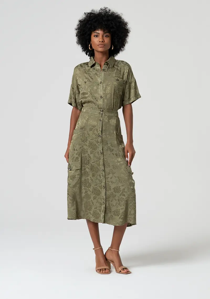 Gonna flare midi in jacquard floreale