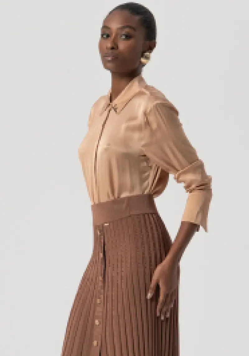 Gonna flare midi in maglia miniatura 2