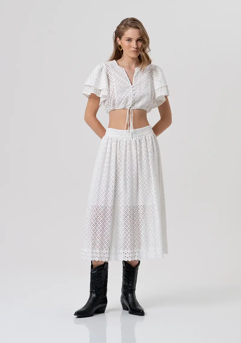 Gonna flare midi in pizzo