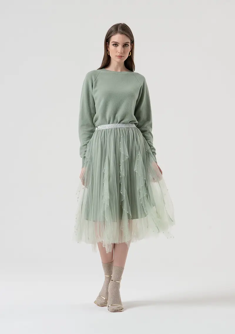 Gonna flare midi in tulle