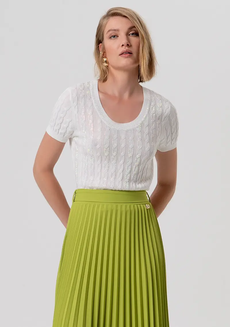 Gonna flare midi plissettata miniatura 2