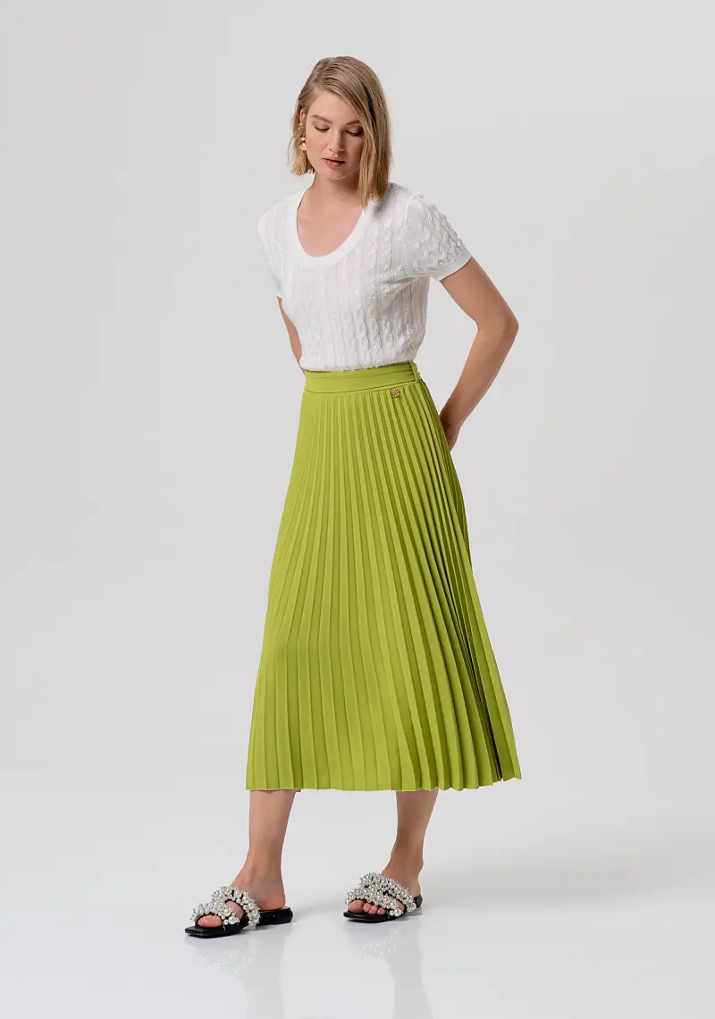 Gonna flare midi plissettata
