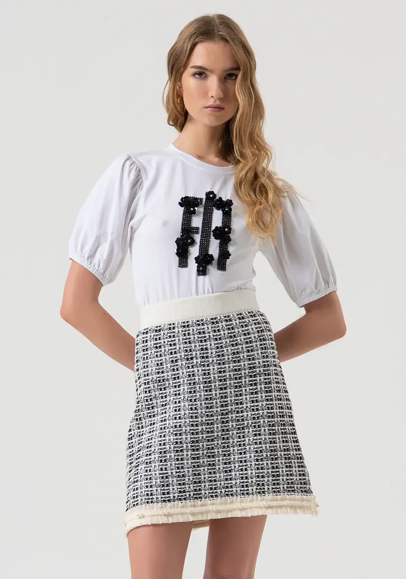 Gonna flare mini in tweed