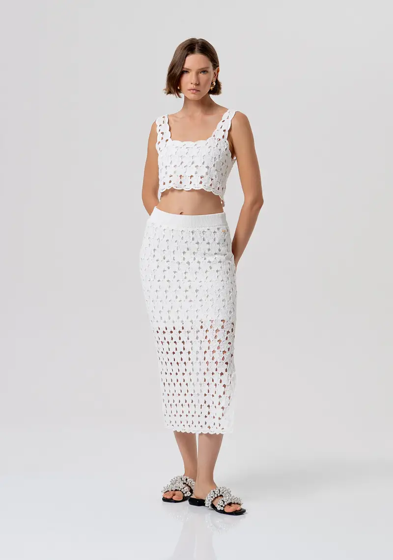 Gonna slim a tubino midi in maglia