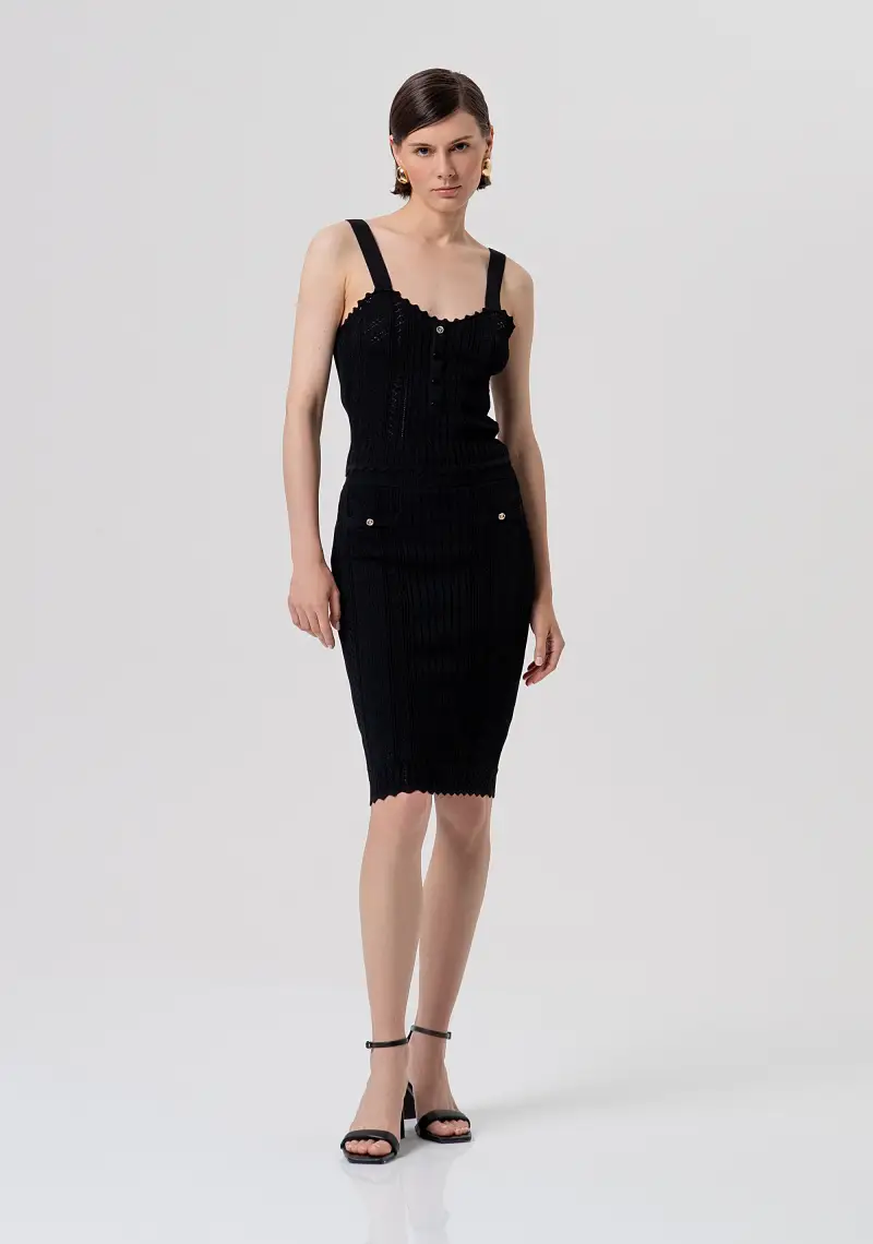 Gonna slim a tubino midi in maglia