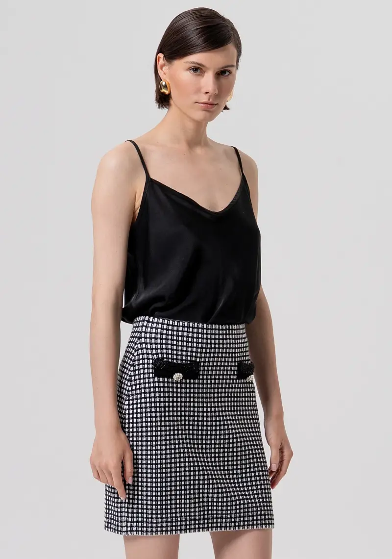 Gonna slim a tubino mini in tweed miniatura 2