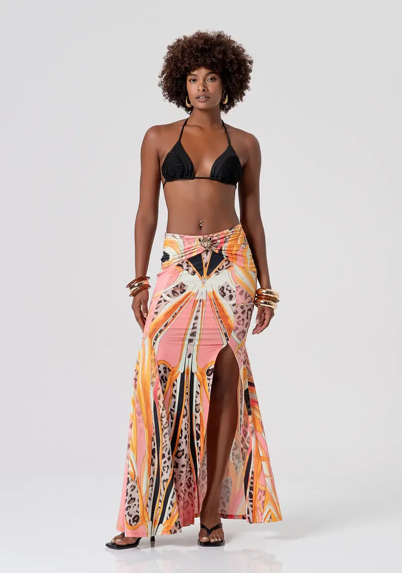 Gonna slim lunga in fantasia