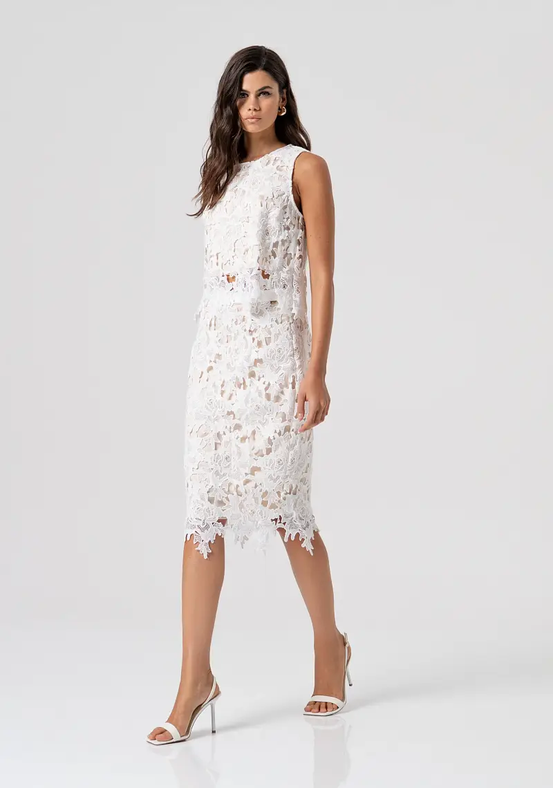 Gonna slim midi in pizzo