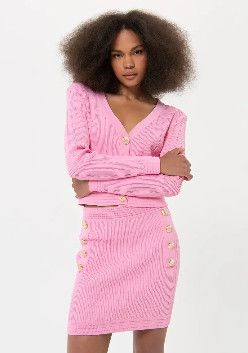 Gonna slim mini a costine