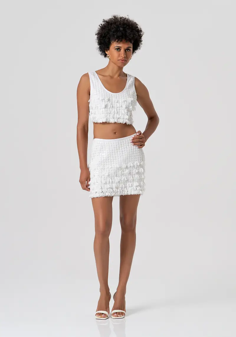 Gonna slim mini con paillettes