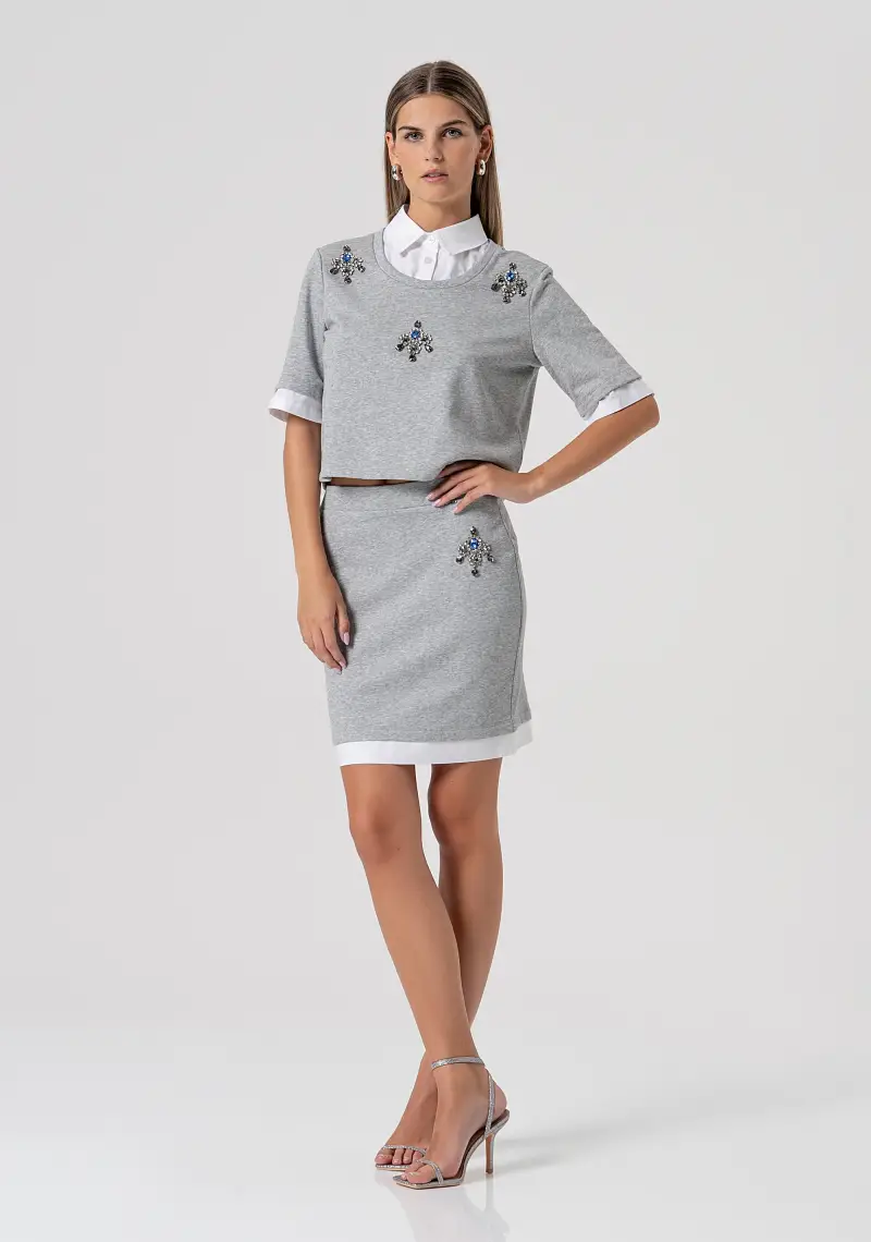 Gonna slim mini in felpa