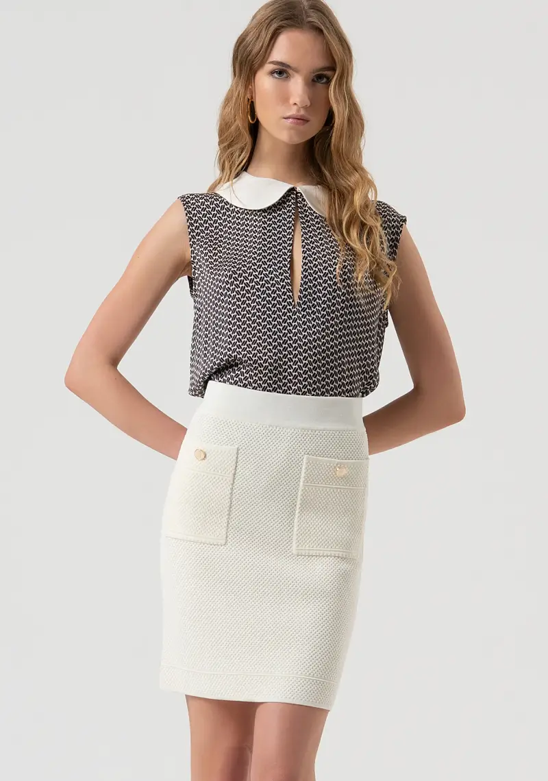 Gonna slim mini in maglia