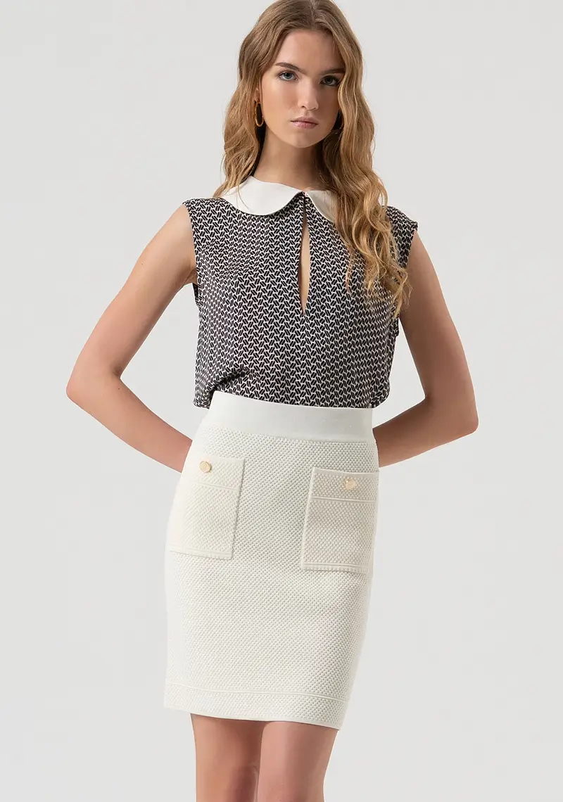 Gonna slim mini in maglia