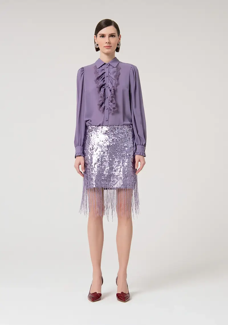 Gonna slim mini in paillettes