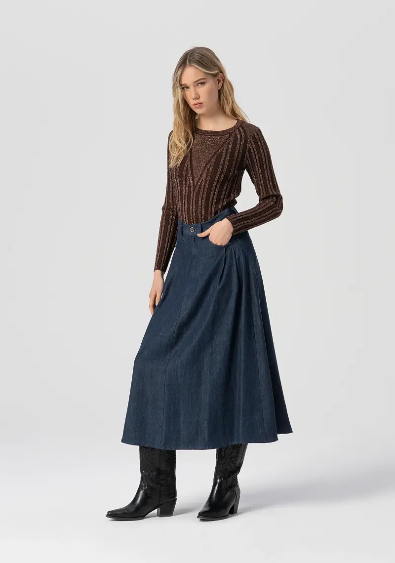 Gonna svasata midi in lyocell