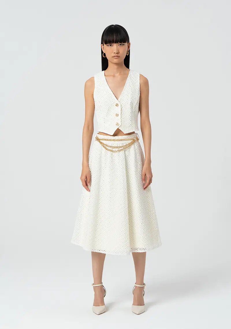 Gonna svasata midi in pizzo San Gallo