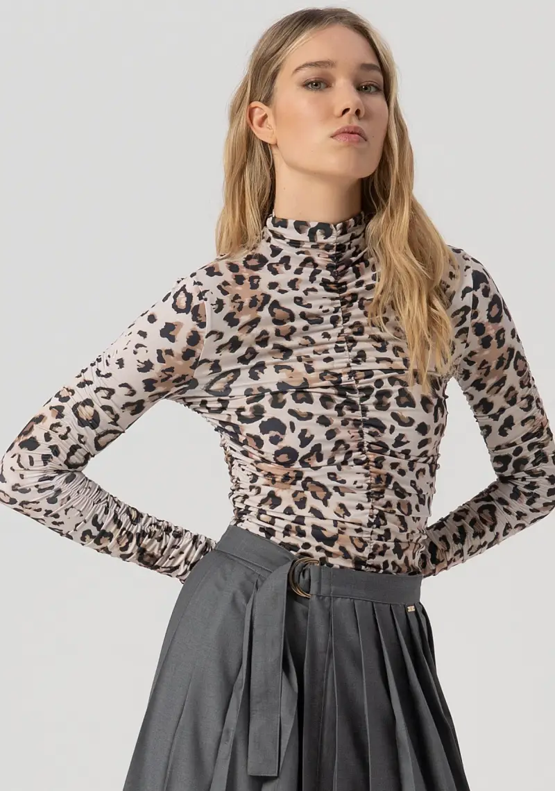 Gonna svasata midi plissettata a portafoglio miniatura 2