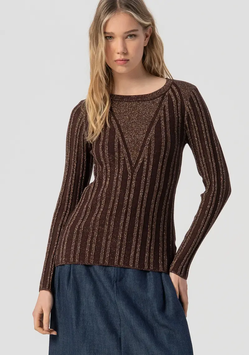 Maglia aderente con lurex