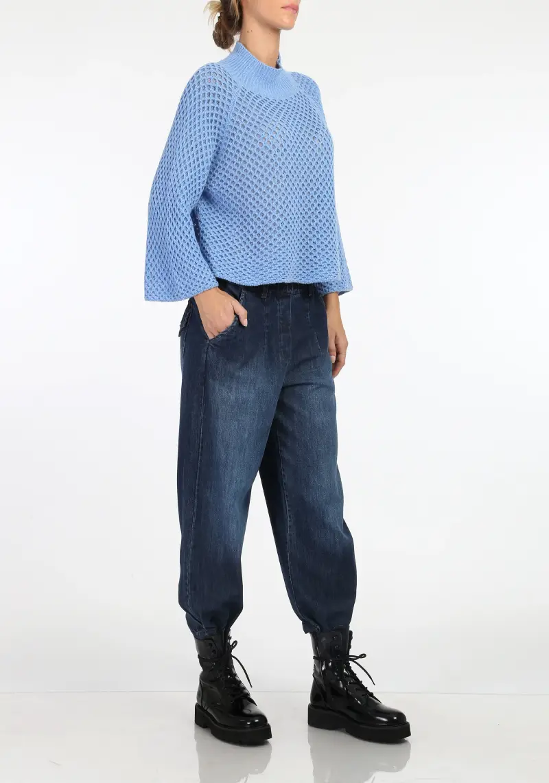 Maglia cropped collo alto miniatura 2