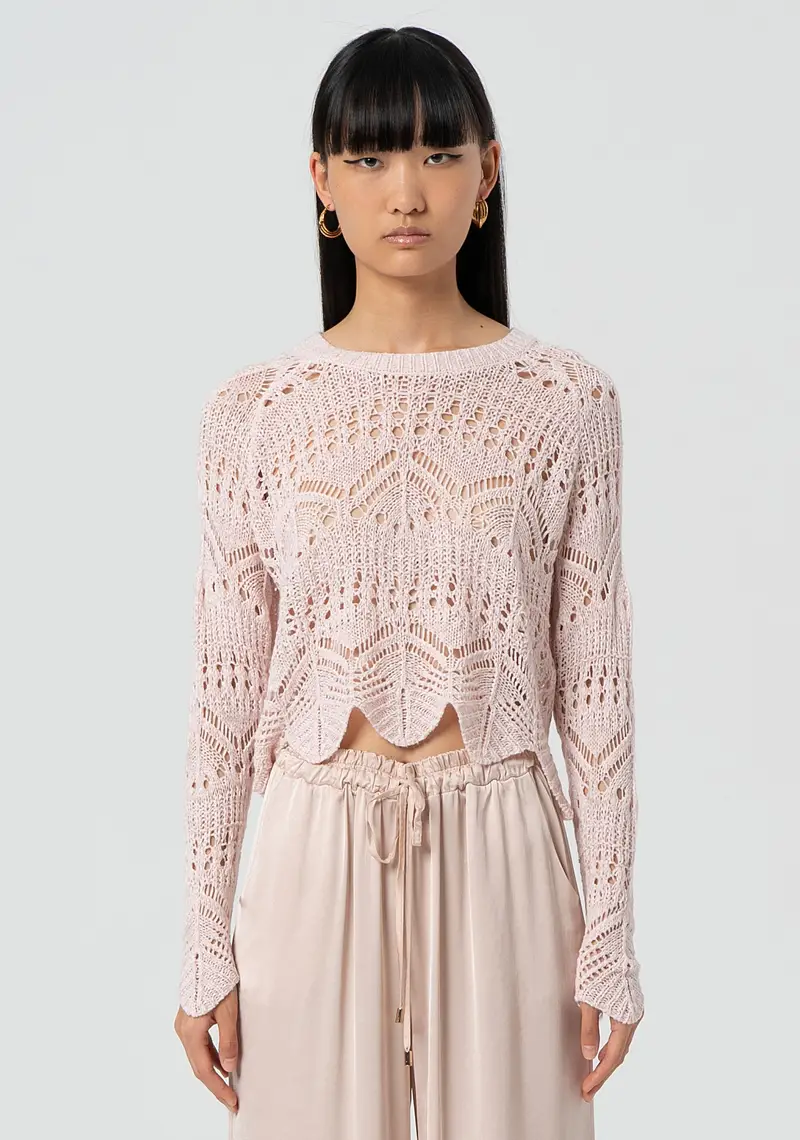 Maglia cropped traforata