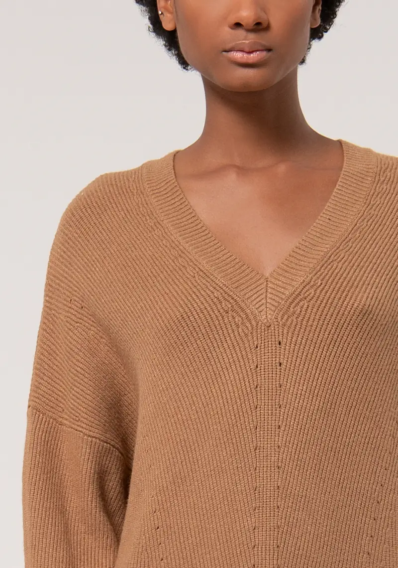 Fracomina Maglia over a coste color cammello miniatura 2