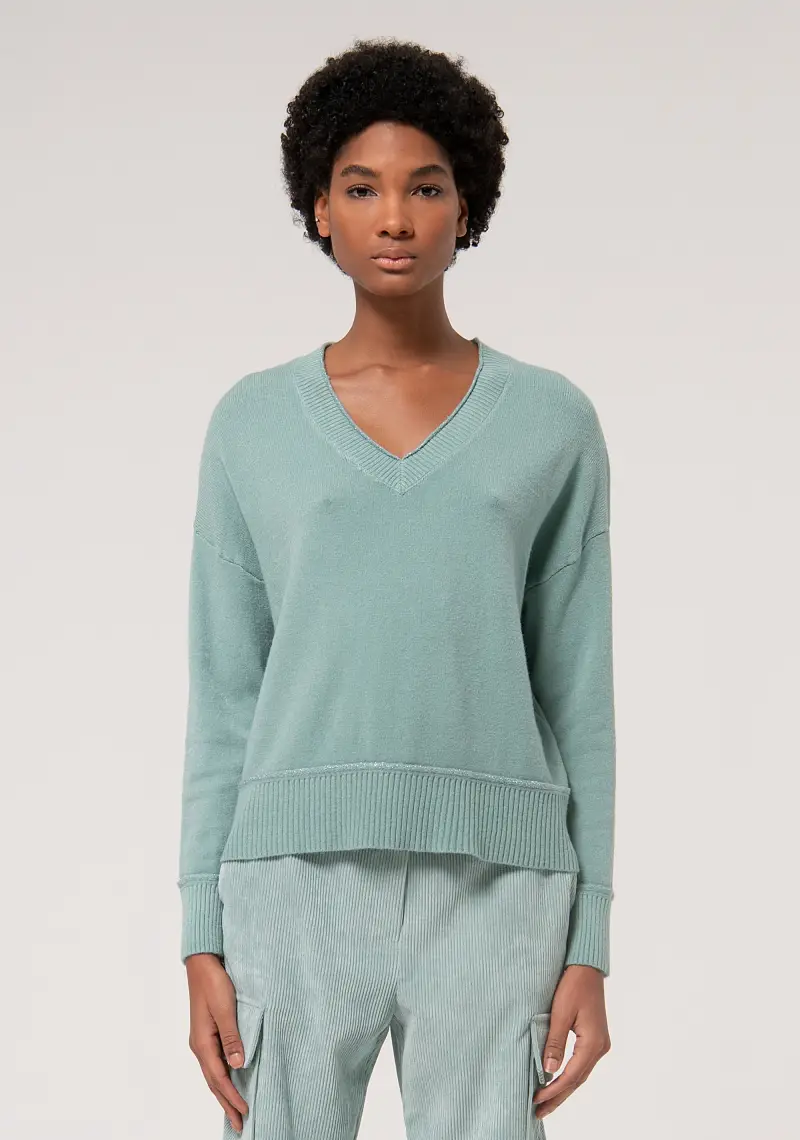 Maglia over con inserto in lurex